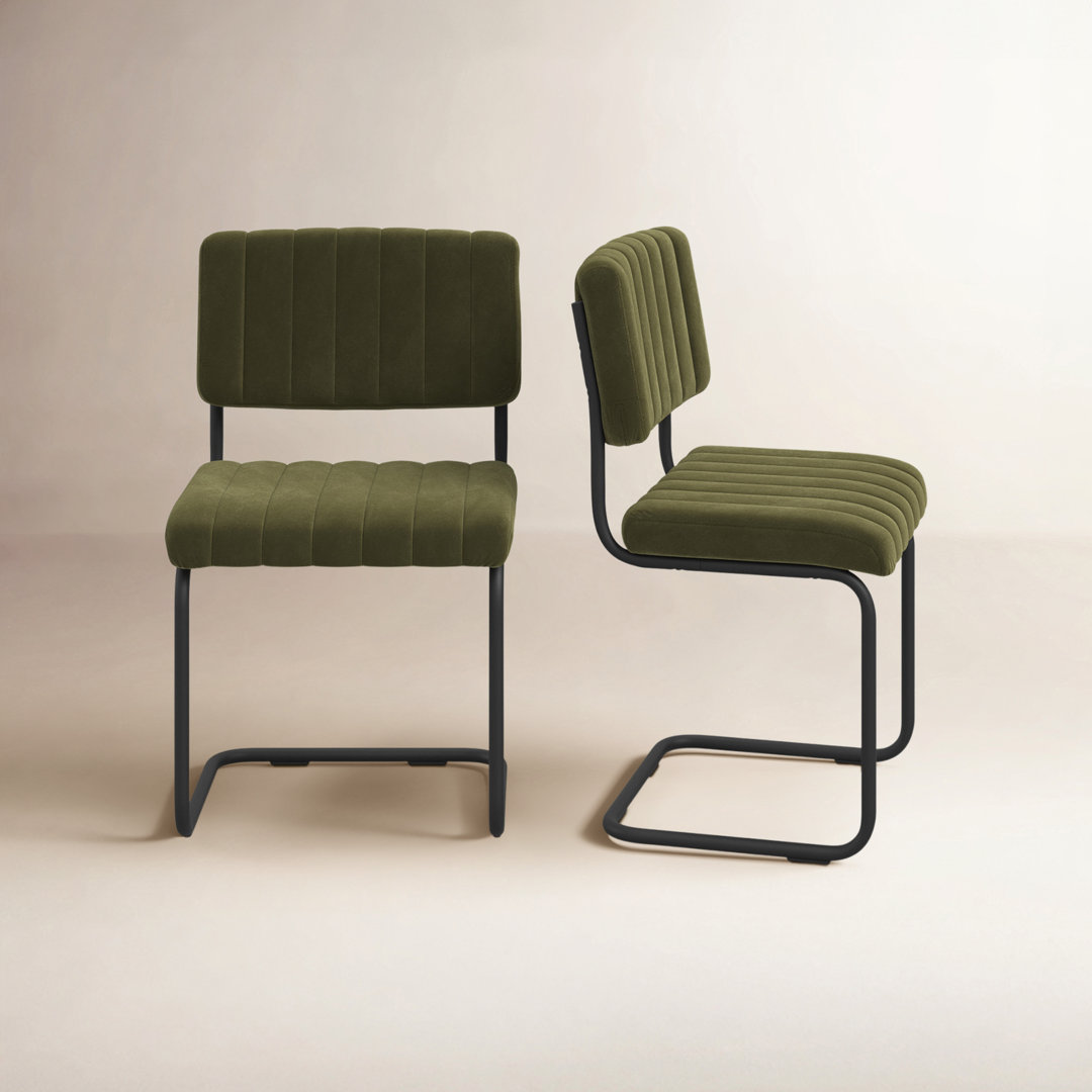 Estes 19.5'' H Velvet Upholstered Side Chair (Set of 2) AllModern 