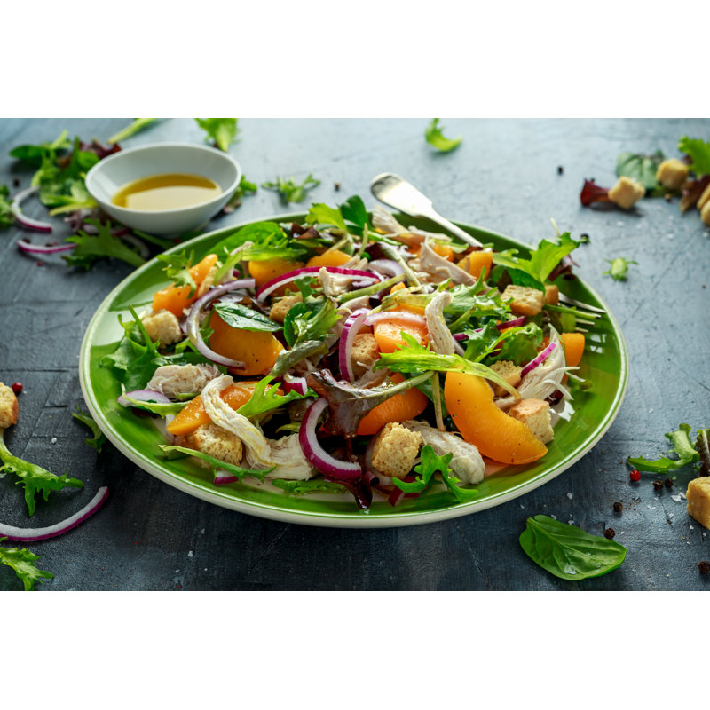 Fresh Salad With Chicken Breast And Vegetables - Wrapped Canvas Print, 30cm H x 46cm W x 3.8cm D