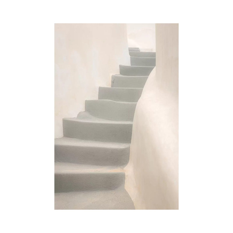 Europe, Greece, Santorini, Thira. White Stairway And Walls. by Jaynes Gallery - Wrapped Canvas Print