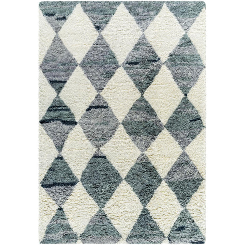 Tapis géométrique fait à la main Anemone, Rectangle 2 pi 6 po x 8 pi