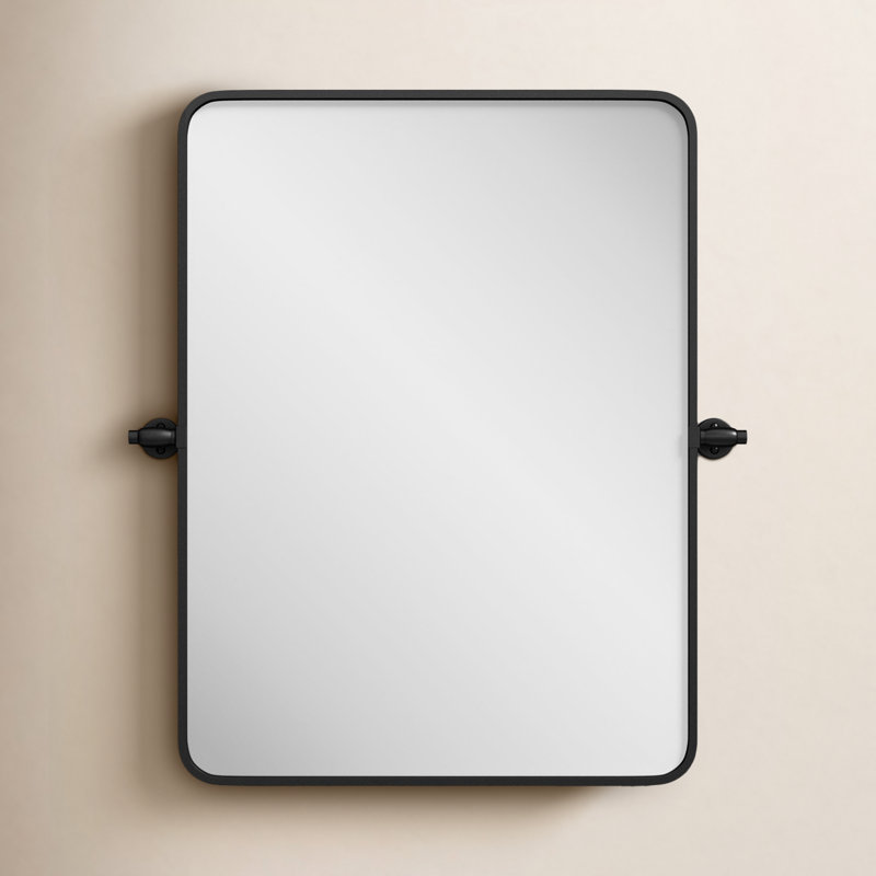 Belfield Metal Wall Mirror, Black, 21" x 32"