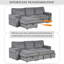 Canapé-lit confortable avec rangement et porte-gobelet confortable - canapé gris pour la maison-727327568