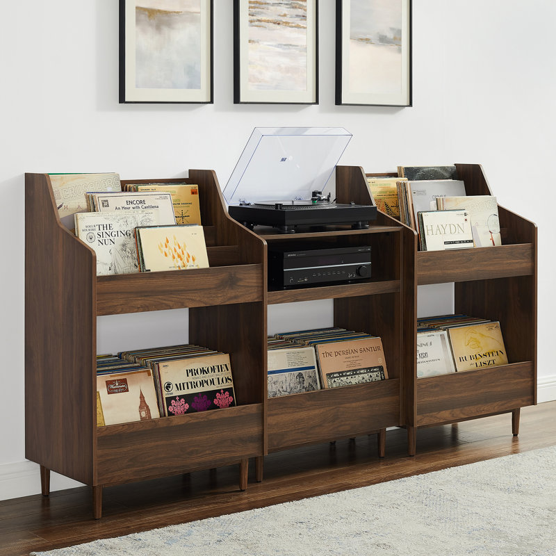Liam 45.25'' H Media Shelves, Walnut