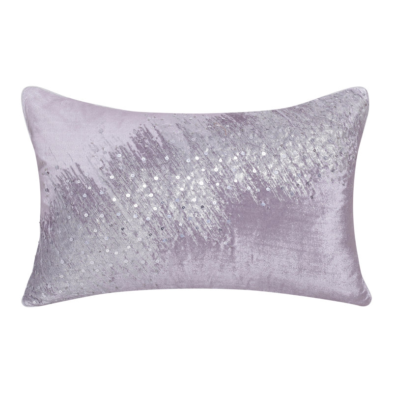 Housse de coussin en polyester à paillettes, Gris/argent, Housse de coussin seulement - sans coussin