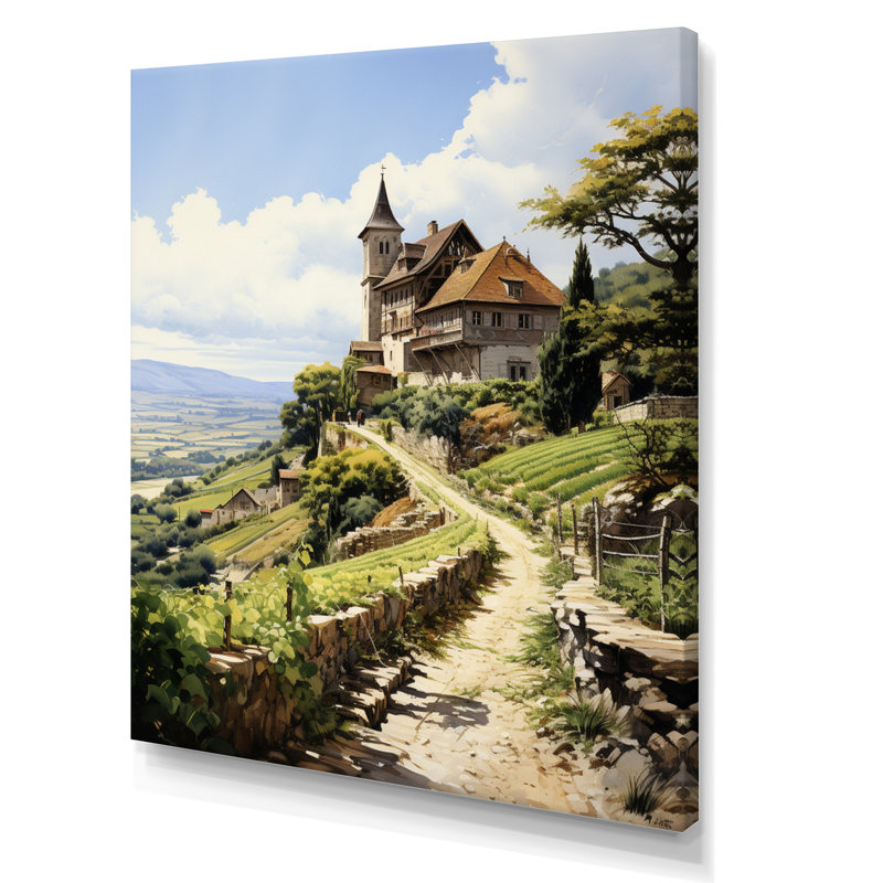 Green Vineyard Historic Elegance, reproduction d'art sur toile encadrée, H 44 po x l 34 po x P 1,5 po, Toile tendue