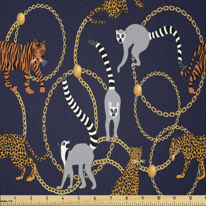 Corel Tiger Leopard Madagascar Monkey Multi-Purpose Fabric
