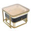 Ensemble de 2 tables basses et tables d'appoint gigognes à grain de marbre ultrabrillant-447467693