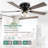 Flush Mount Traditional Ceiling Fan with Light, DC Motor Reversible Low Profile Chandelier Ceiling Fan For Bedroom-790616367
