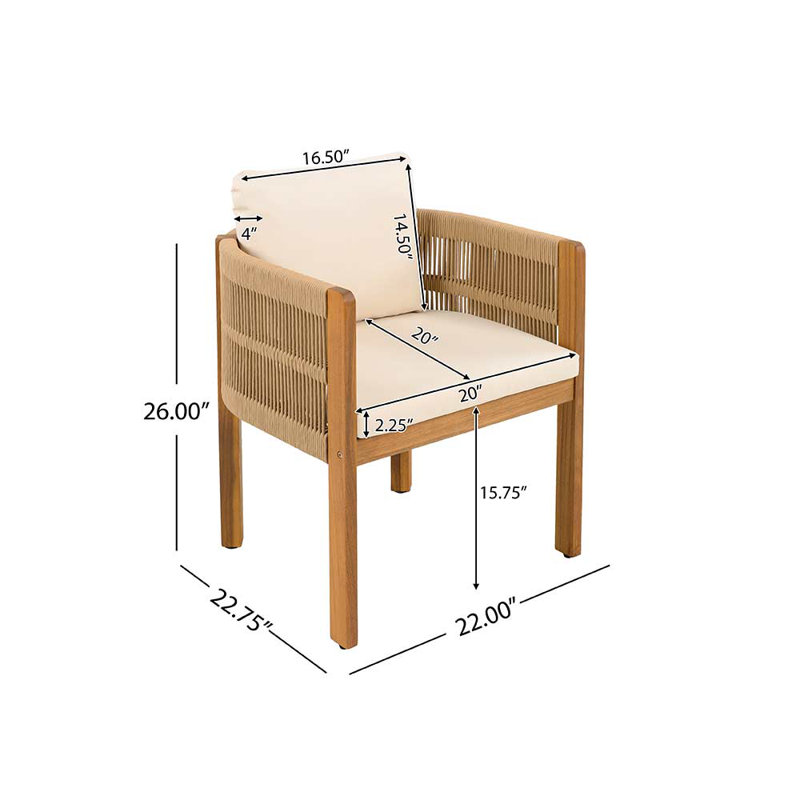 Chaises de salle à manger d'extérieur, Beige