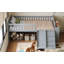 Structure de lit avec tablette de rangement, structure de lit en bois avec glissière et échelle, lit plateforme simple avec garde-corps, aucun sommier nécessaire-1356974624
