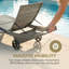 Ensemble de chaise longue de 80 po en osier de patio, fauteuil inclinable d'extérieur en rotin avec roulettes, table d'appoint coulissante, dossier réglable pour le bord de la piscine-1327612765-1327612764