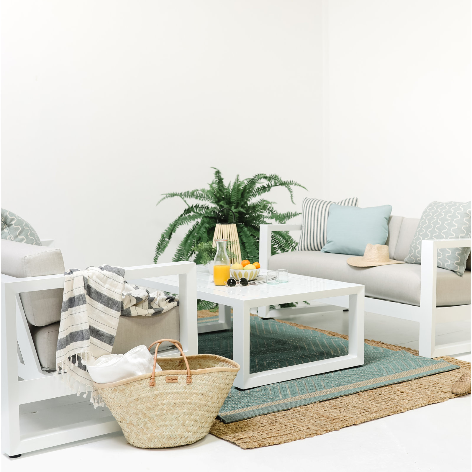 Camela 54.13'' Aluminum Outdoor Coffee Table