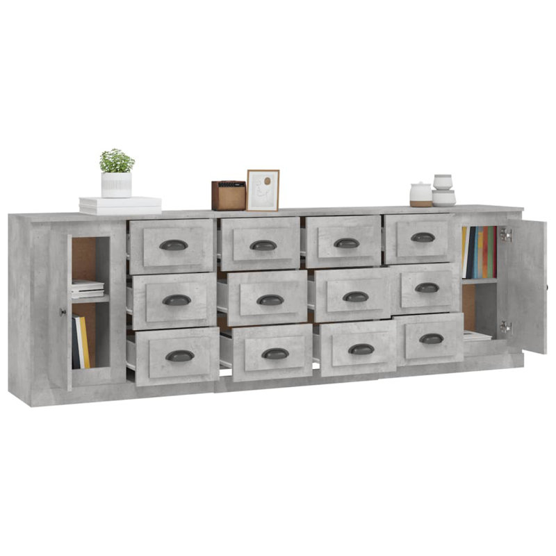 Halchita 35.5 cm W Display Cabinet, Concrete Grey
