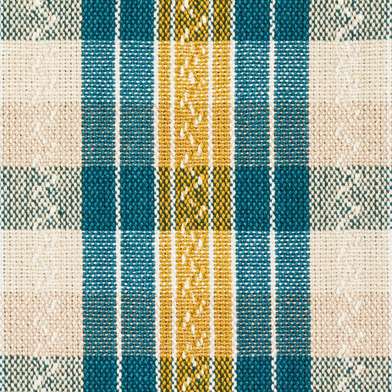 Tissu Fonda, Bleu sarcelle/citron