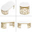 Table basse moderne ovale avec structure en acier inoxydable