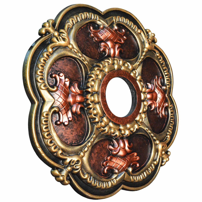Polylobed Wreath 18" D Polyurethane Hand Painted Ceiling Medallion