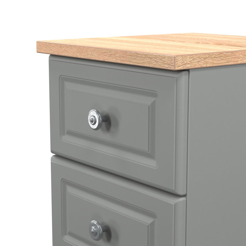 Arpelar 37cm W Manufactured Wood Bedside Table, Grey