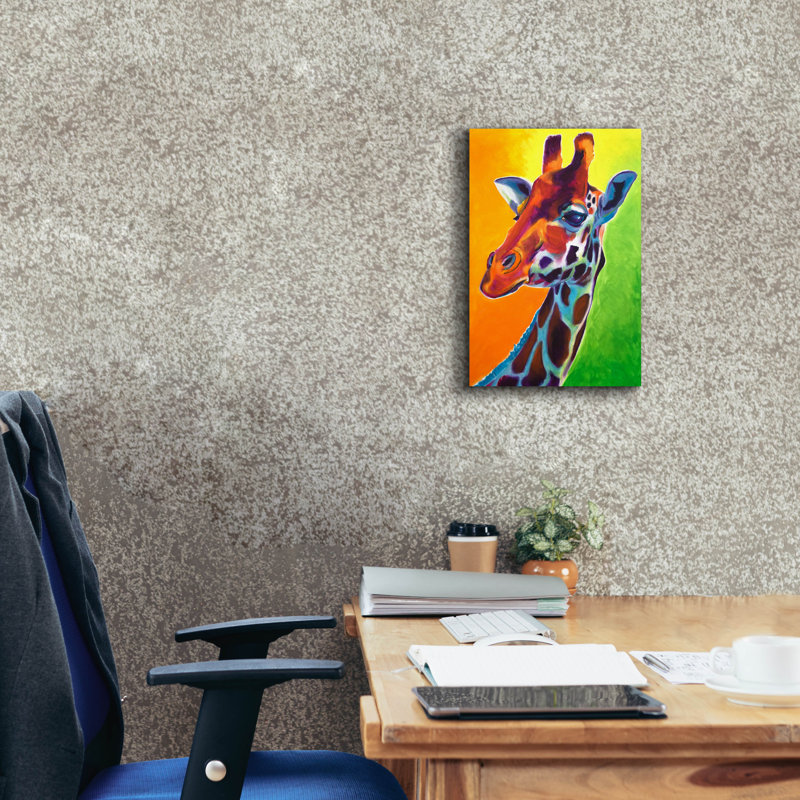  «Giraffe - Summer Fling» par Dawg Painter, art mural sur toile, 26 po x 40 po, H 18 po x l 12 po x P 0,75 po