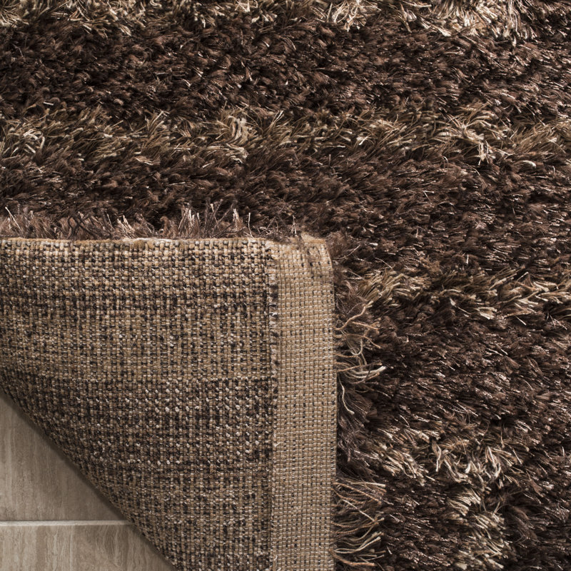 Woodstock Shag Hand Tufted Dark Brown Rug 