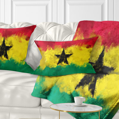 Ghana Flag - Maps & Flags Printed Throw Pillow