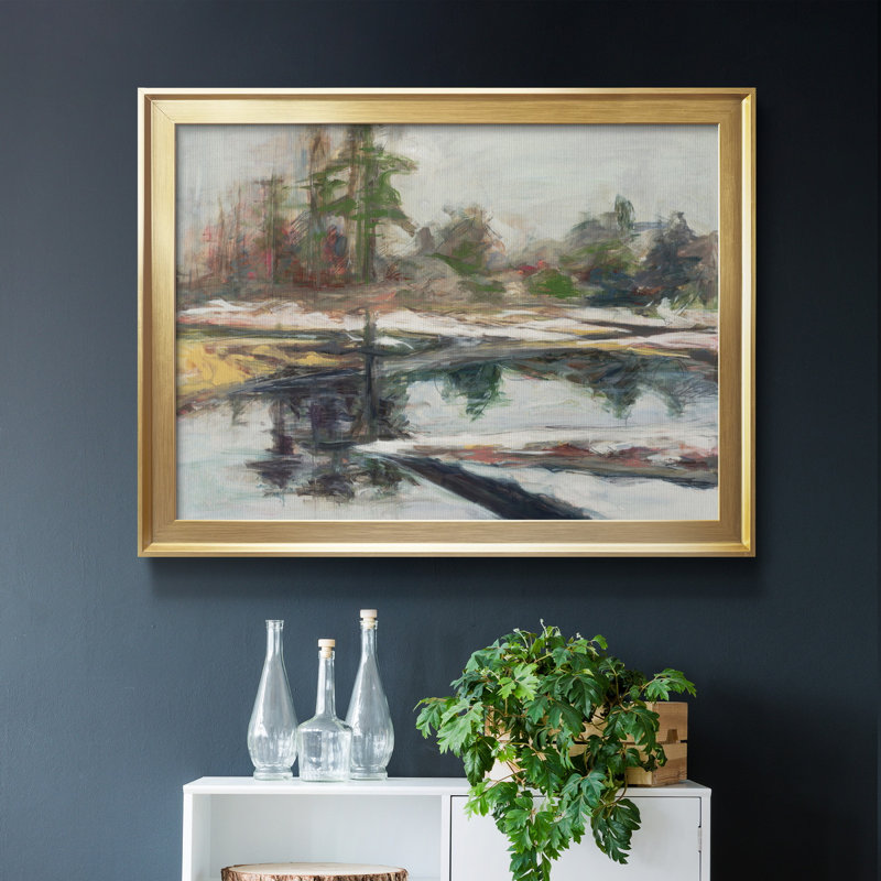 «Quiet Reflection», reproduction sur toile encadrée, H 18,5 po x l 24,5 po x P 1,5 po, Or