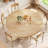 47"-63" Extendable Round/Oval Dining Table for 4-8, Pedestal Base with 2-Tier Dust-Proof Storage Shelf, Space-Saving Wood Dining Table-1531137083