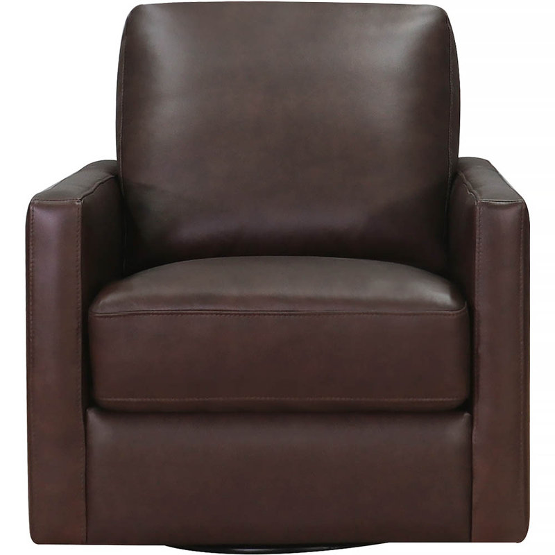 Chaise pivotante en cuir Vara, Cuir véritable brun Dillon