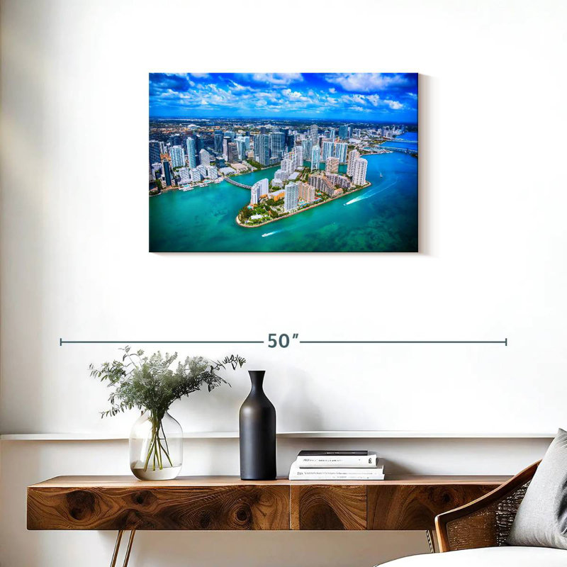 Sireci Miami Aerial View, 20" H x 30" W