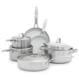 GreenPan Venice Pro Tri-Ply Stainless Steel Healthy Ceramic Nonstick 10 Piece Cookware Set
