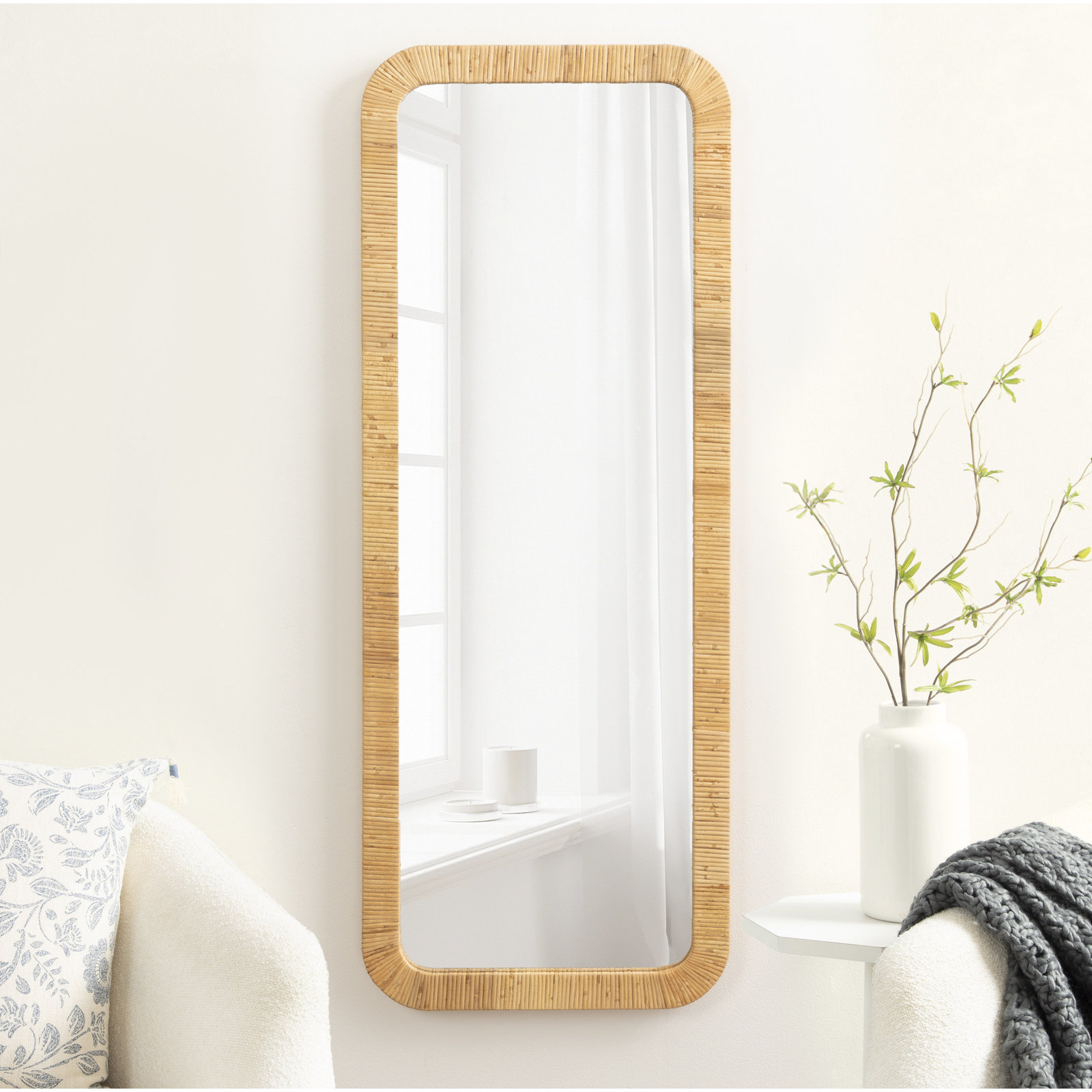Breesport Accent Mirror, Natural, 48" x 18"