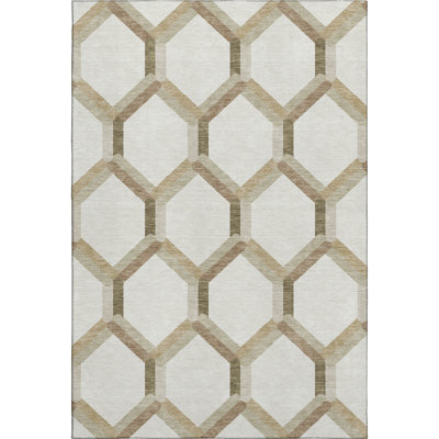 Premium Machine Washable Mayfield AMF2343 Lattice Rug