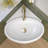 14 In. Corner Wall Mount Bathroom Sink White Ceramic Oval Countertop Vessel Sink Bathroom Corner Floating With Overflow And Single Faucet Hole