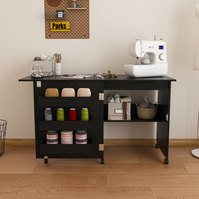 Table de couture pliante 4-en-1 avec roues verrouillables
