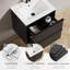 Meuble-lavabo de salle de bain 24 po avec lavabo en céramique - meuble-lavabo mural noir-685420593