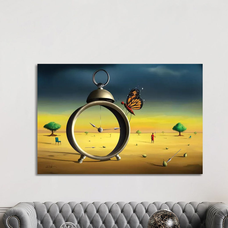 Cena Com Despertador (Scene With Alarm Clock) by Marcel Caram - Print on Canvas, Wrapped Canvas, 20.32 cm H x 30.48 cm W
