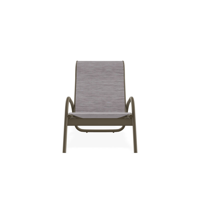 Chaise longue de jardin empilable en aluminium Gardenella, Bois de plage, Fossile