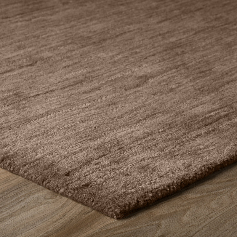 Tapis chocolat en laine touffeté à la main Toby, Rectangle 3 pi 6 po x 5 pi 6 po