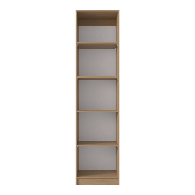 Xs Bookcase Compact Bookshelf With Multiple Shelves, Natural Wood
