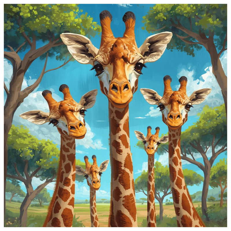 Tapis de bain Group of Giraffes, L 24 po x L 17 po