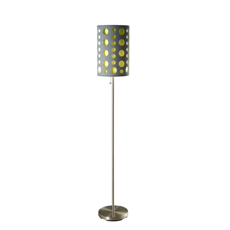 Lampe sur pied 66 po Currey, vert, Noir