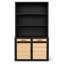 Armoire de rangement en bois de pin et fer Aaliyah H 83 po avec huche ouverte, panneau arrière en panneau perforé, 2 tiroirs et 2 portes