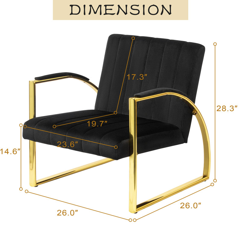 Chaise longue en velours 26 po Jadeline