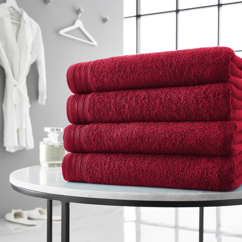 4pk Wilsford Bath Sheet 75x135, Red