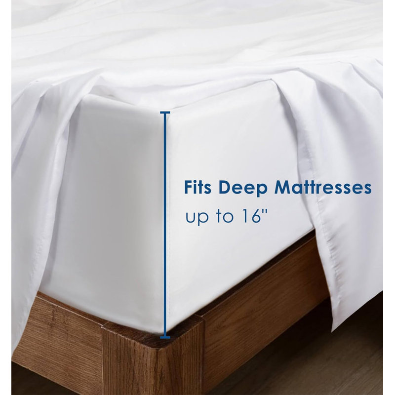 Soft  Microfiber Sheet Set, White, Queen Sheet Set + 1 Fitted Sheet + 2 Pillowcases