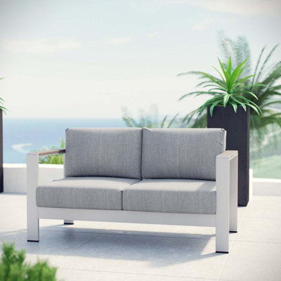 Causeuse d'extérieur en aluminium Shore par Modway