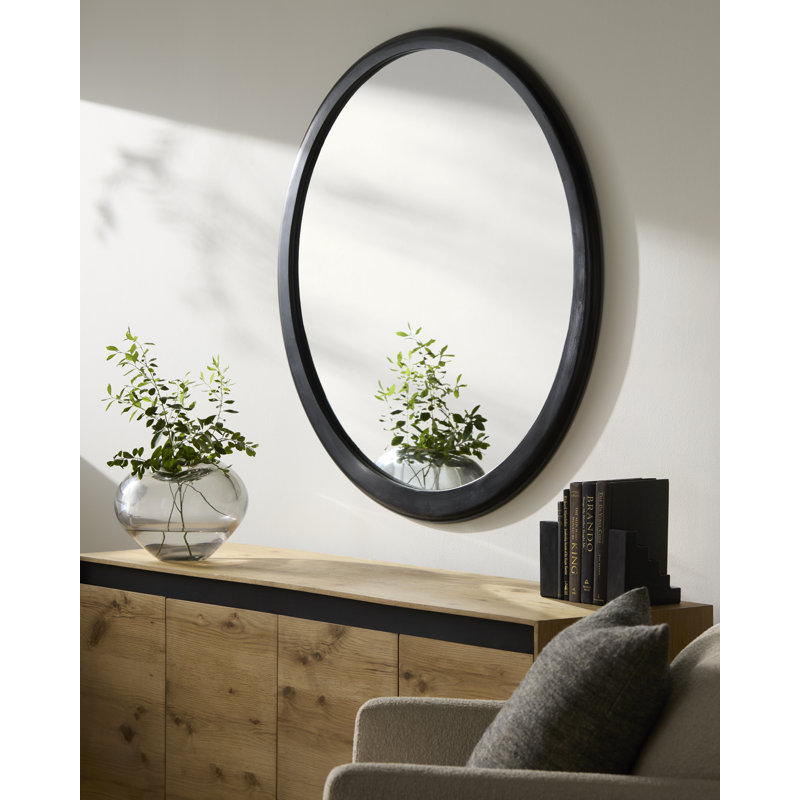 Meilahni Round Mirror, Black