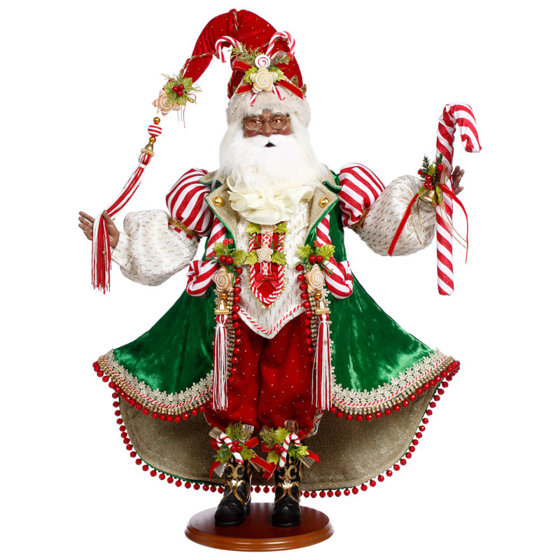 African American Candy Cane And Cookie Santa- 25 Inches