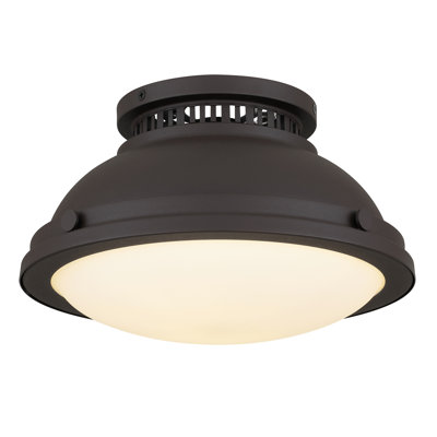 1-Light 11-in Dark Bronze Flush Mount