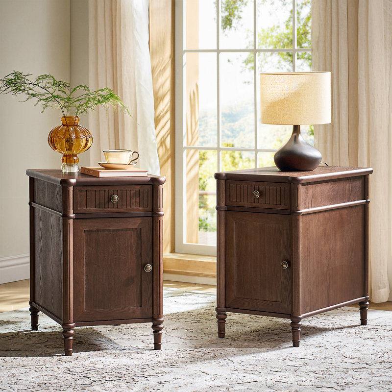 Hoai 16''W 1-Drawer End Table With Adjustable Shelf
