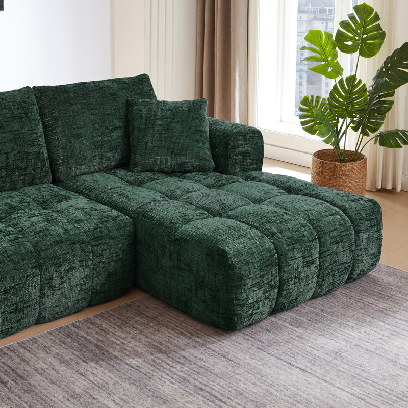Chenille Lshape Luxury Sectional Oversized Sofa,Mnimalist Design,Comfy Sleeper Couch For Living Room,Apartment&Reception Spaces,No Assembly Required